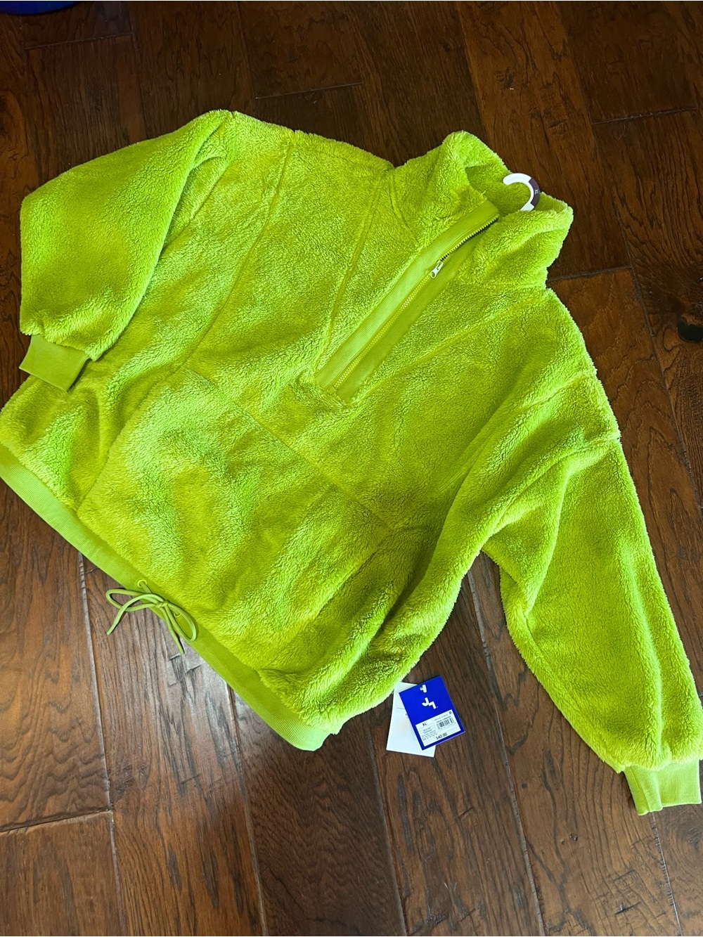 NWT JoyLab Grinch Green Sherpa Fleece Half Zip Pullover XL